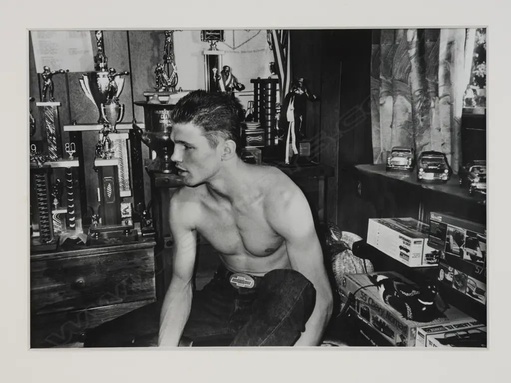 Bruce Weber (1946-) ‘Andy Minsker and trophies’, Image 1++